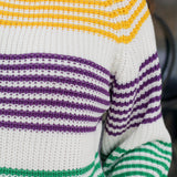 Mardi Gras Many Stripes Sweater