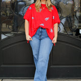 Sequin Crawfish Oversized Top