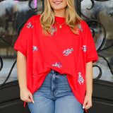 Sequin Crawfish Oversized Top