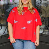 Sequin Crawfish Oversized Top