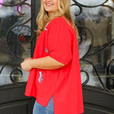 Sequin Crawfish Oversized Top