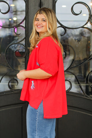 Sequin Crawfish Oversized Top