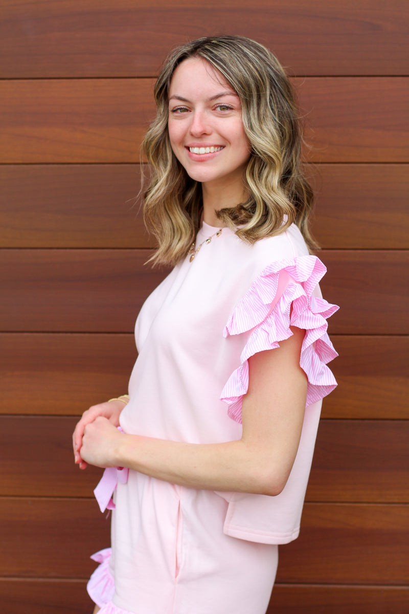 Ruffle Trim Top