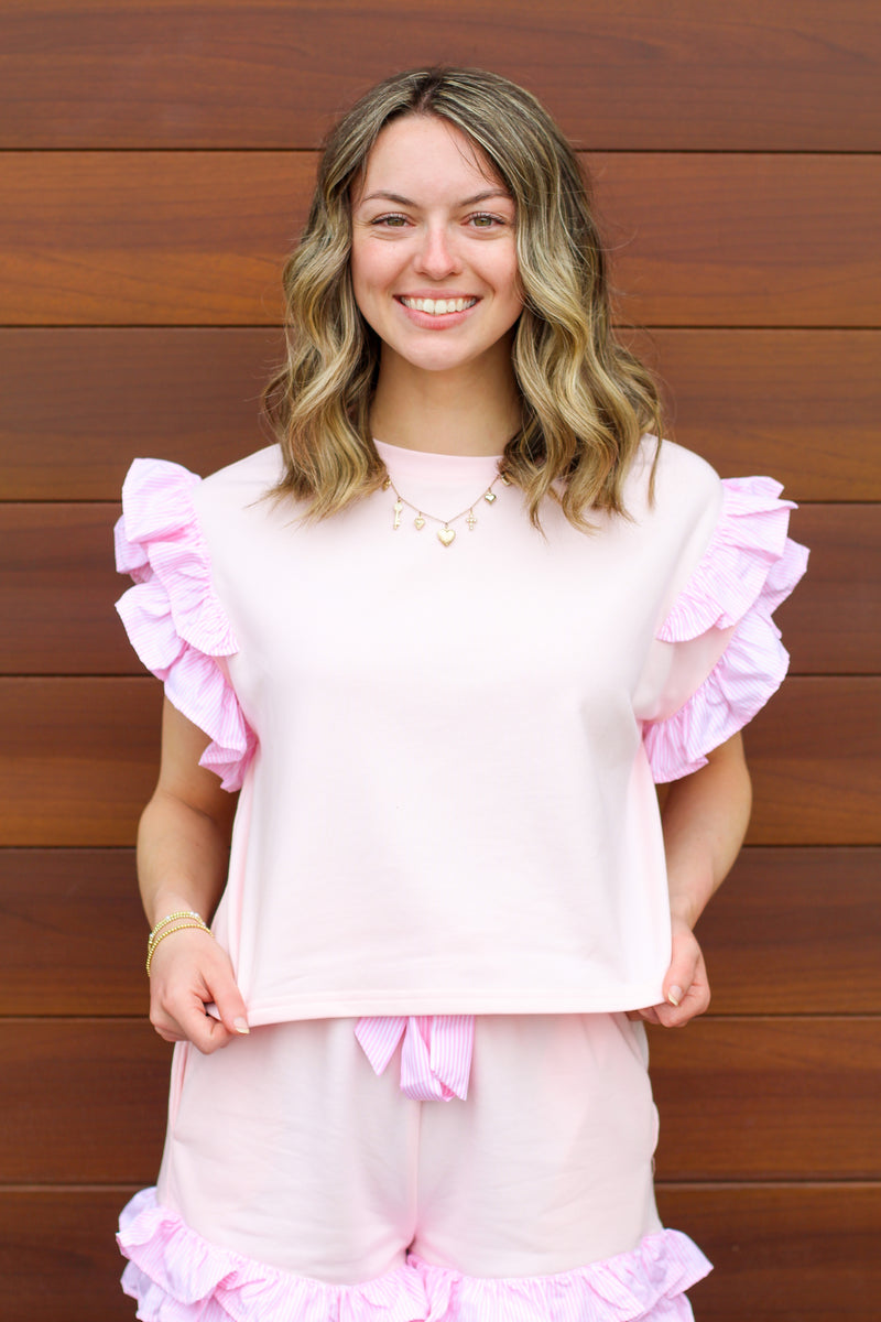 Ruffle Trim Top
