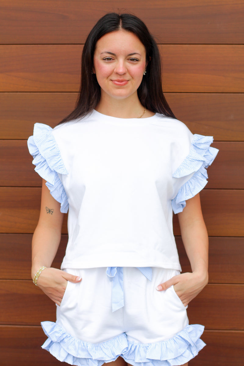 Ruffle Trim Top