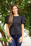 Texture Dreams Top-Black