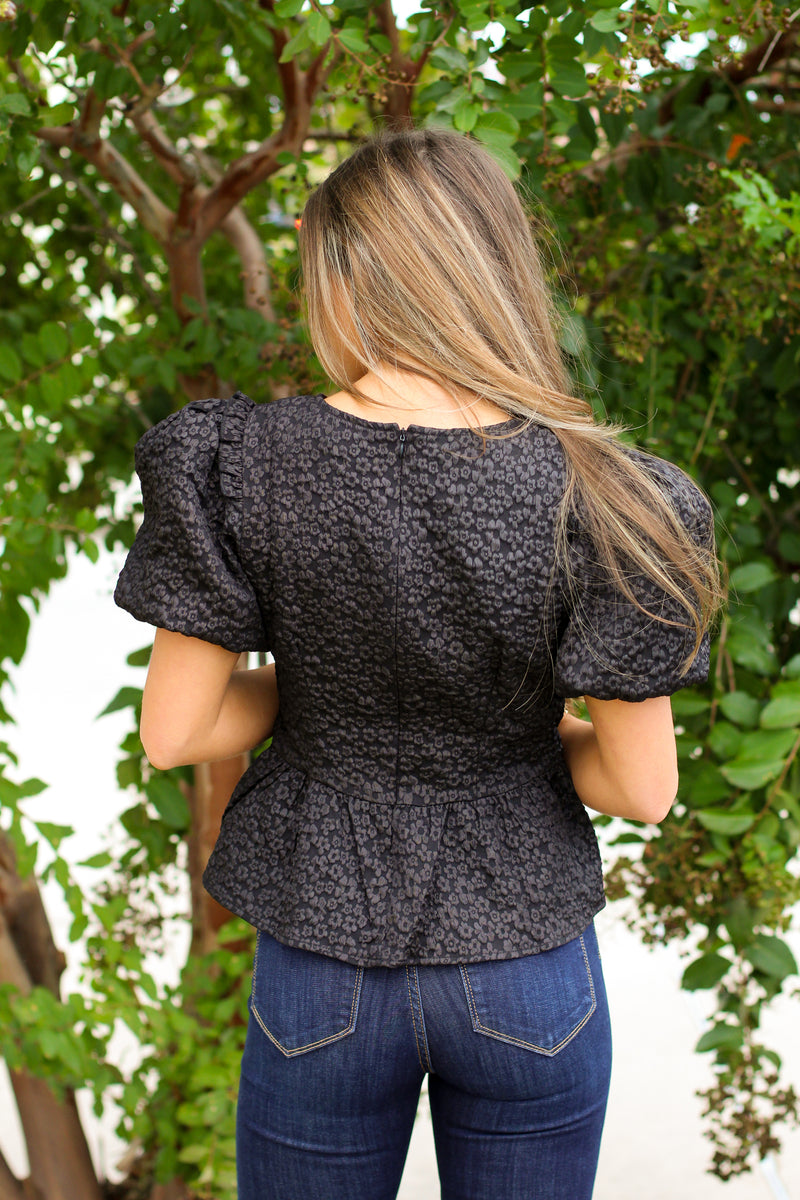 Texture Dreams Top-Black