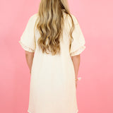 A Little Shine Puff Sleeve Dress