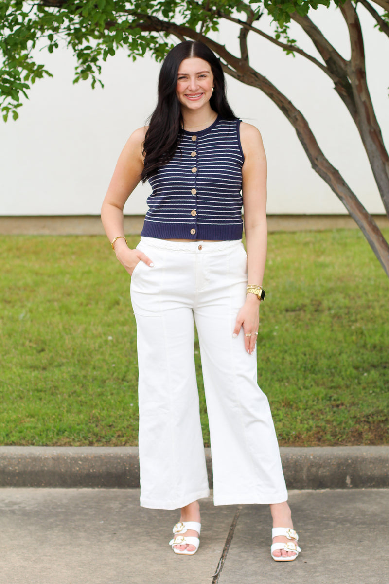 Stripe Button Down Tank