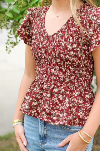 Smocked in Florals Top