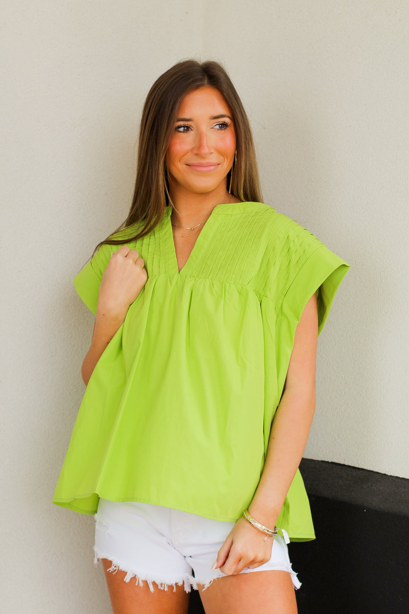 Such a Spring Top-Lime