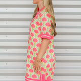 Mosaic Tulips Shift Dress