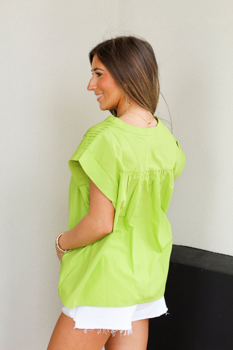 Such a Spring Top-Lime