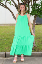 Beaded Neckline Maxi Dress
