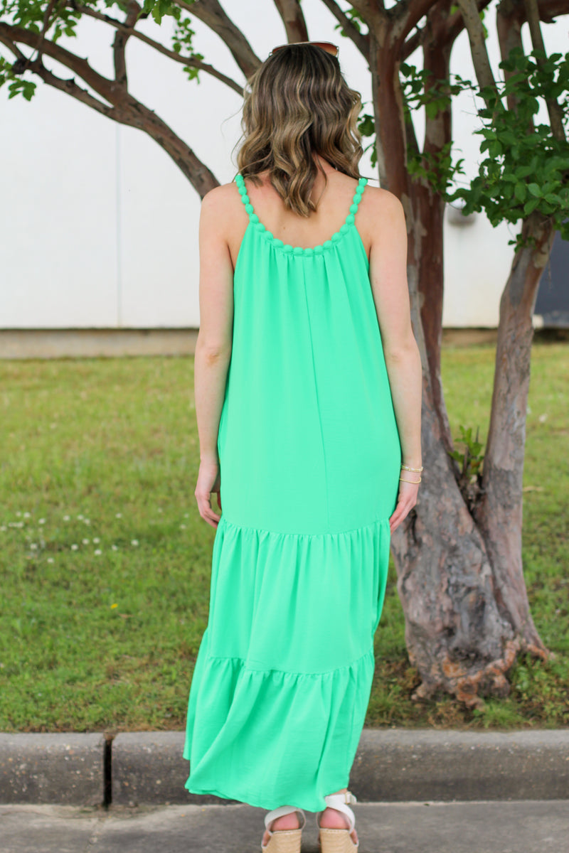 Beaded Neckline Maxi Dress