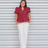 So Feminine Polka Dot Top