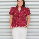 So Feminine Polka Dot Top