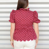 So Feminine Polka Dot Top