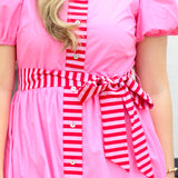 A Touch of Stripes Midi Dress