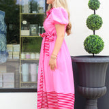 A Touch of Stripes Midi Dress