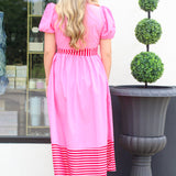 A Touch of Stripes Midi Dress