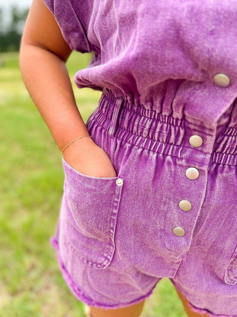 Game Day Denim Romper