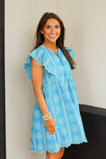 Fiesta Fun Dress-Bright Blue