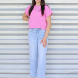 Basic Cuff Sleeve Crop Top