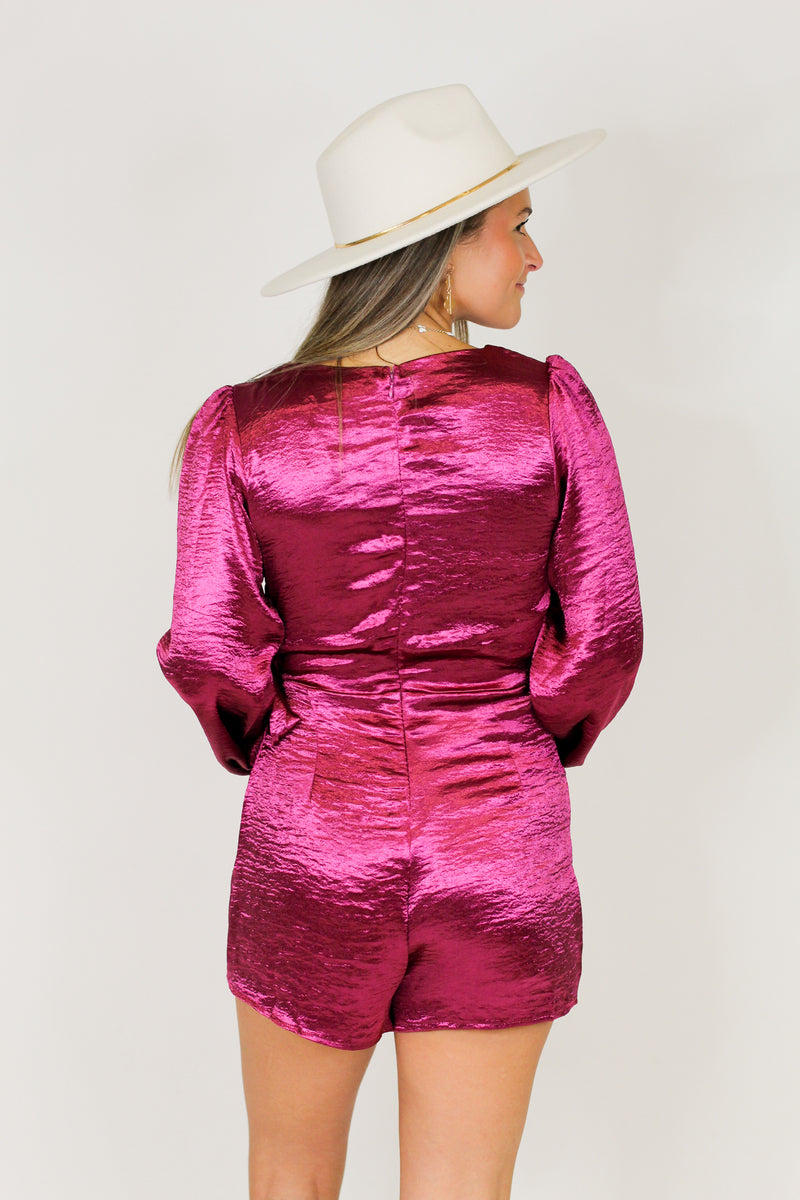 Live in the Moment Romper-Maroon