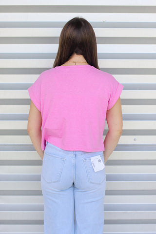 Basic Cuff Sleeve Crop Top