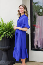 Modest Button Down Midi Dress