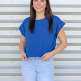 Basic Cuff Sleeve Crop Top