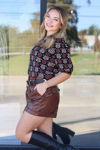 Geometric Flower Sweater