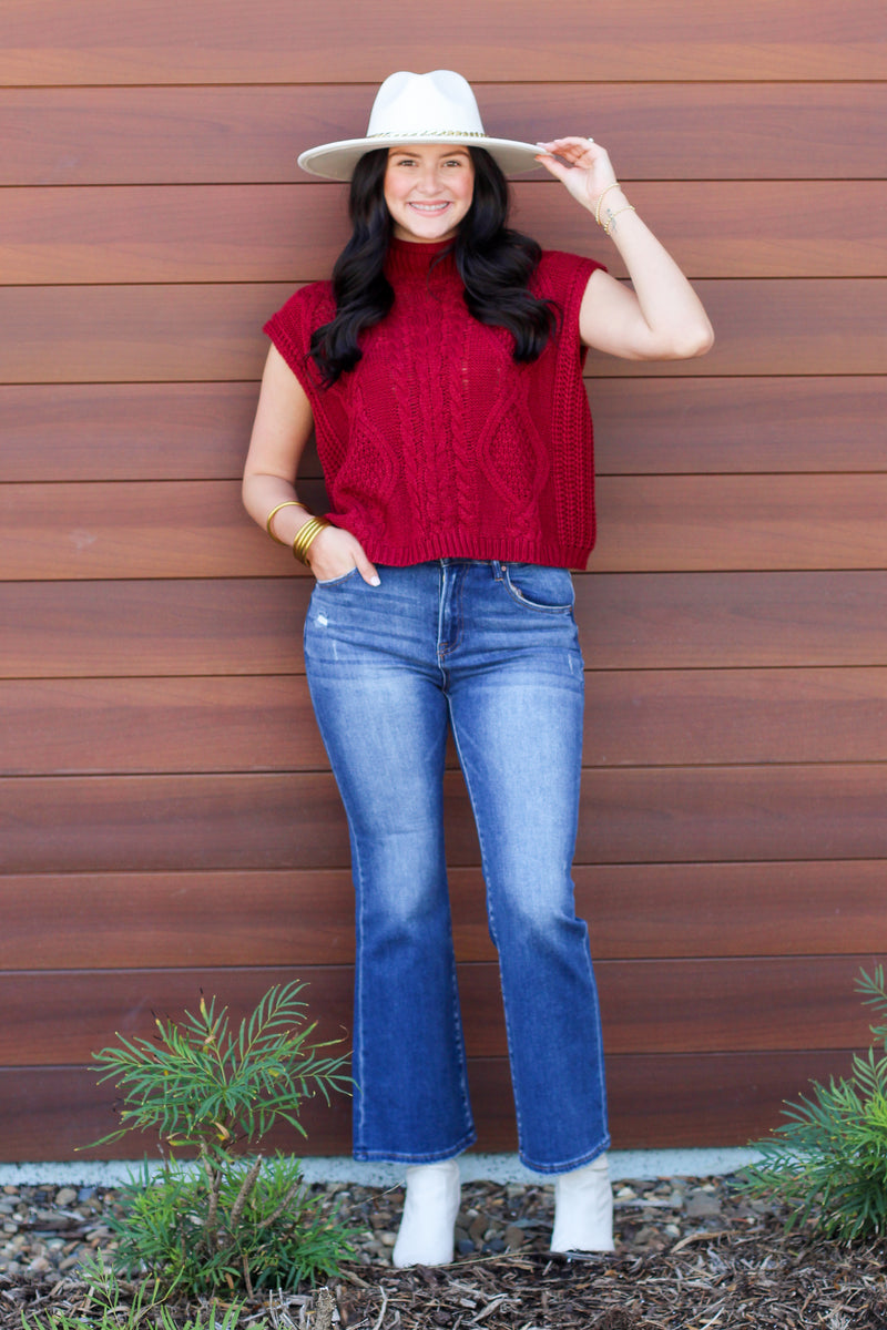 Fall Girl Sweater-Maroon