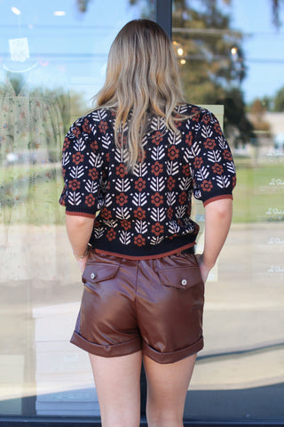 Geometric Flower Sweater