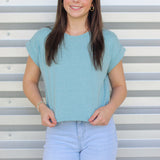 Basic Cuff Sleeve Crop Top