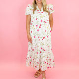 Eyelet Floral Midi Dress