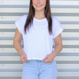 Basic Cuff Sleeve Crop Top