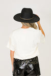Checkered Bull Oversized Tee-Cream