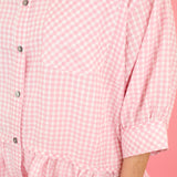 Gingham Babydoll Top