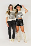 Checkered Bull Oversized Tee-Cream