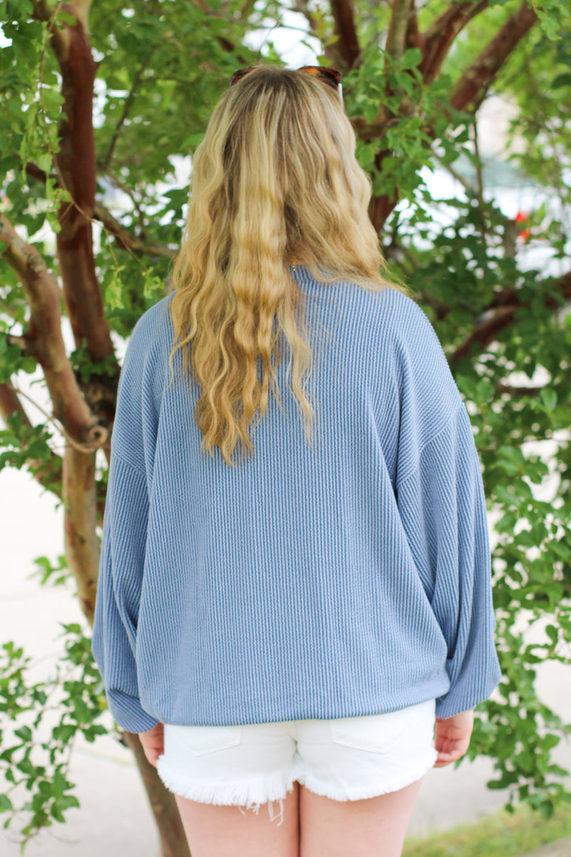 Amen Ribbed Long Sleeve Top