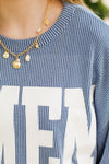 Amen Ribbed Long Sleeve Top