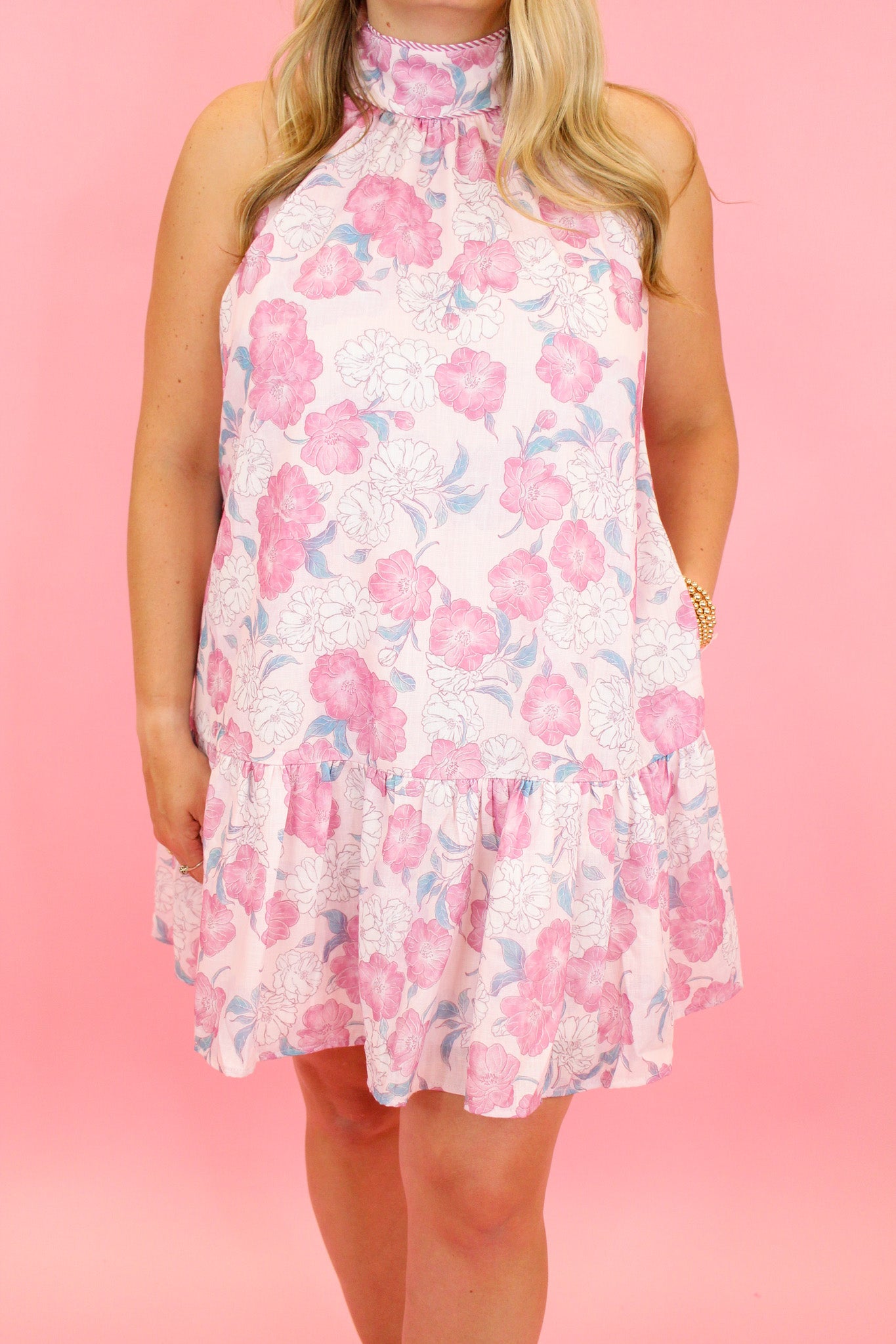 Luxe Linen Floral Dress
