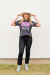 Checkered Wallen Tee-Charcoal