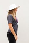 Checkered Wallen Tee-Charcoal
