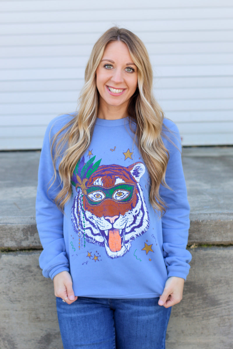 Mr. P's Mardi Gras Tiger Sweatshirt