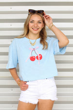 Bow Cherry Crop Tee