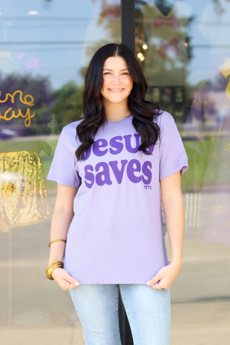 Jesus Saves Monochrome Tee