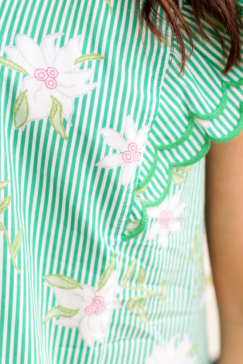 Stripes and Flowers Top